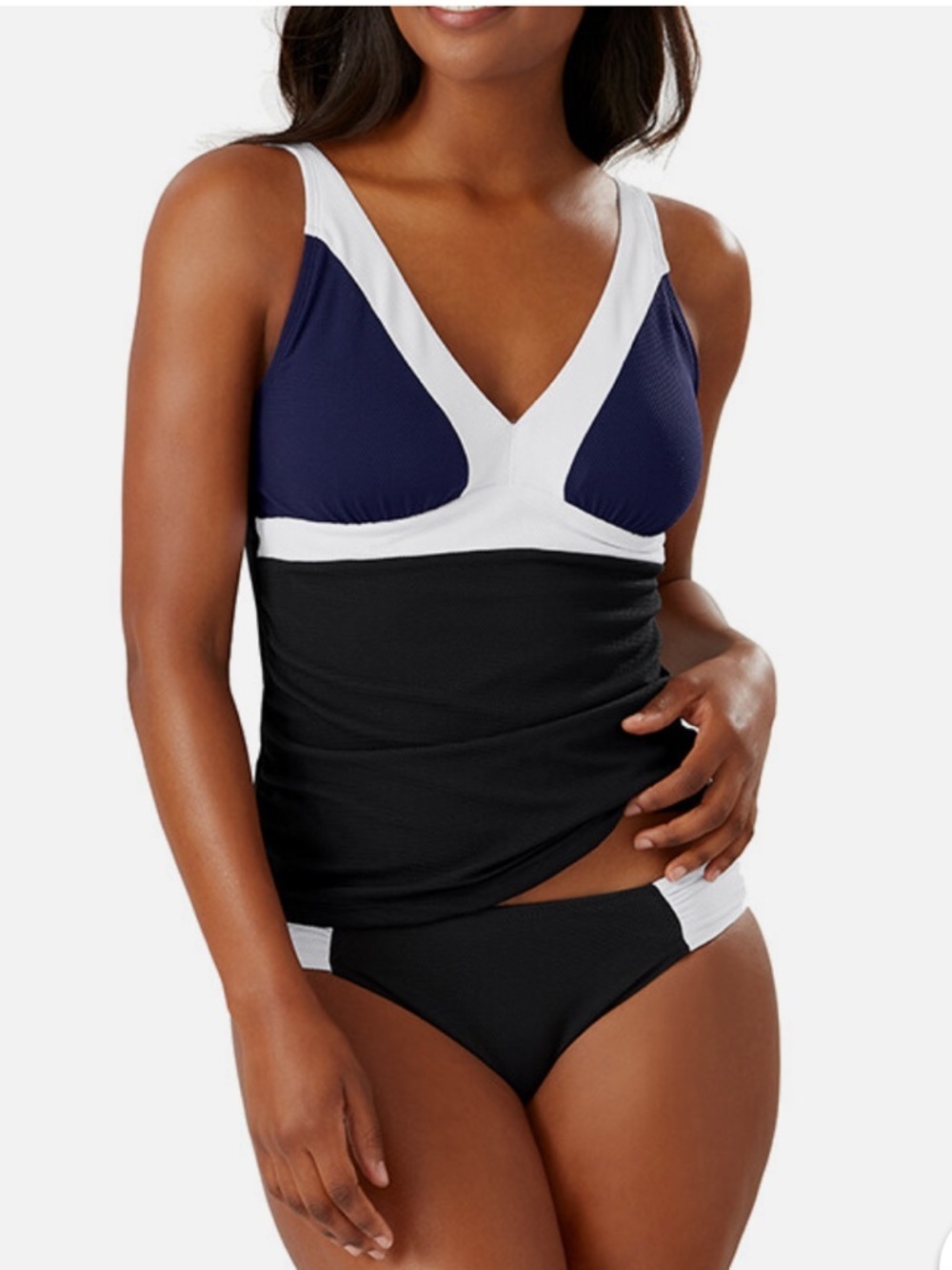 Tommy Bahama Island Cays Color Block V-Neck Tankini Top